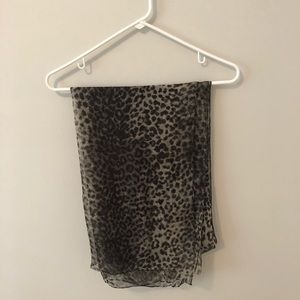 Sheer Leopard-print Scarf